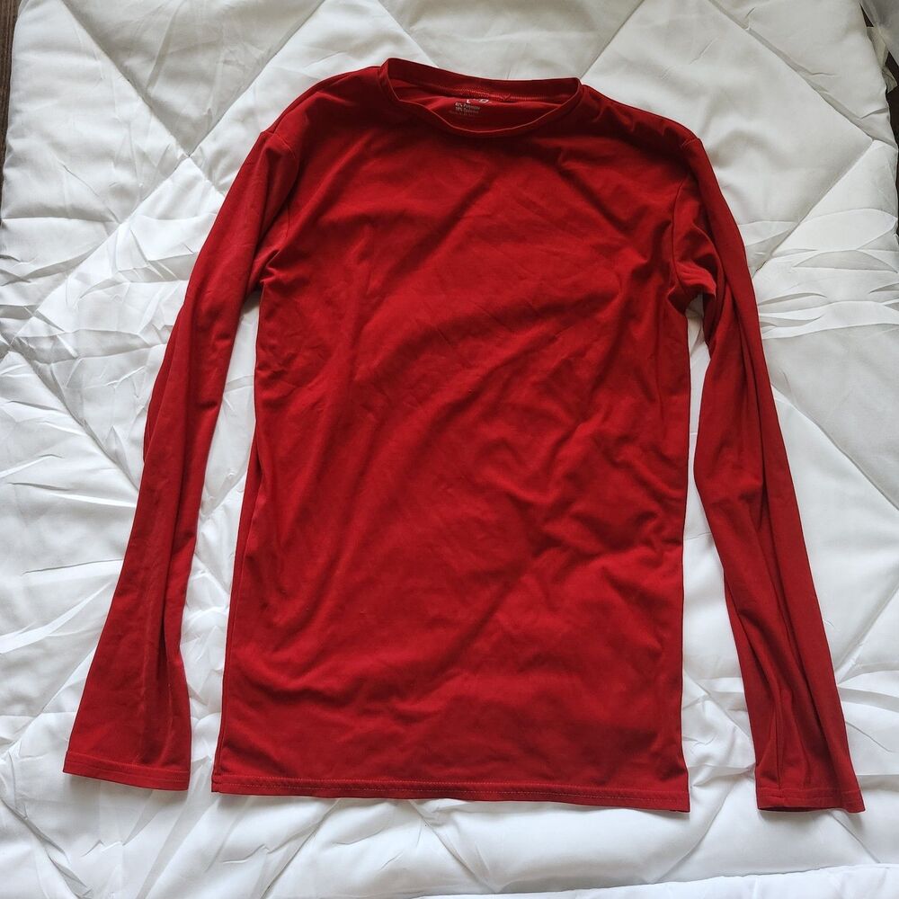 BCG Red Activewear Athletic Long Sleeve Shirt Size L
